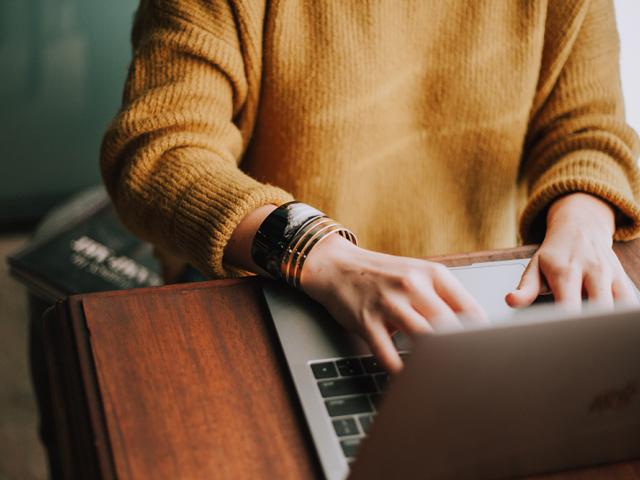 woman using a laptop