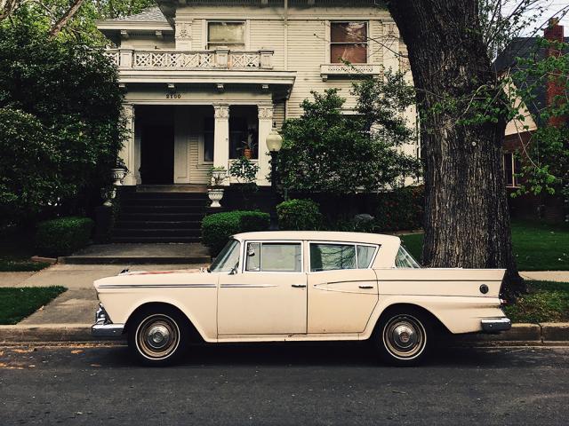 old car out the front of a house in sacramento