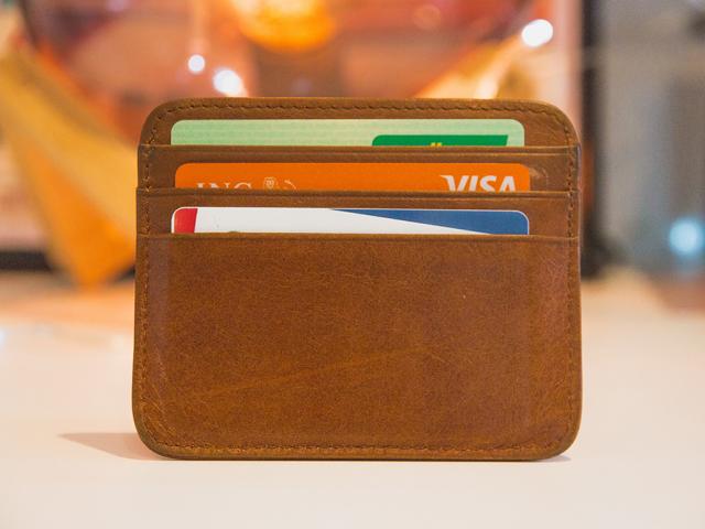 wallet with credit cards