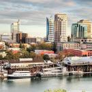 view across the river to downtown sacramento